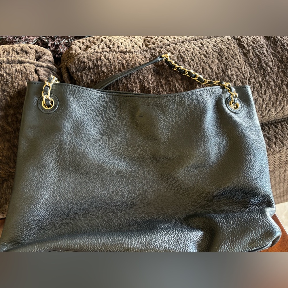 Tory Burch Black Leather Tote with tassels. Gently used in excellent condition! - Picture 8 of 13
